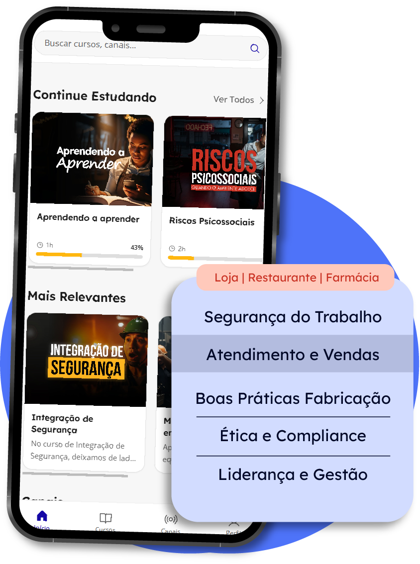Catálogo de cursos disponível para habilitar no espaço da empresa